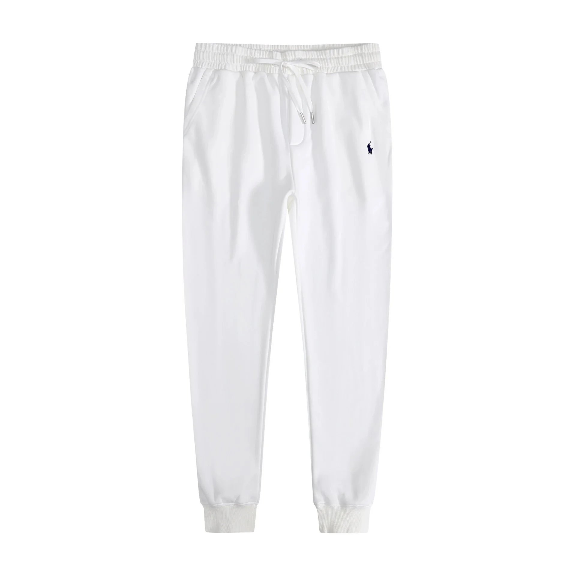 White pants with black label