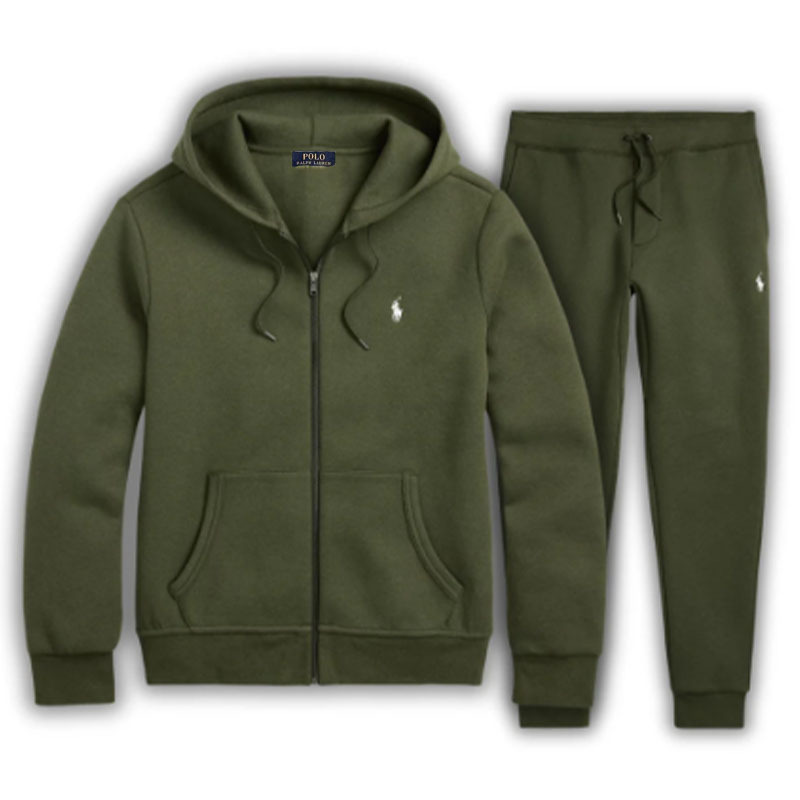 Military Green Zipper Set White